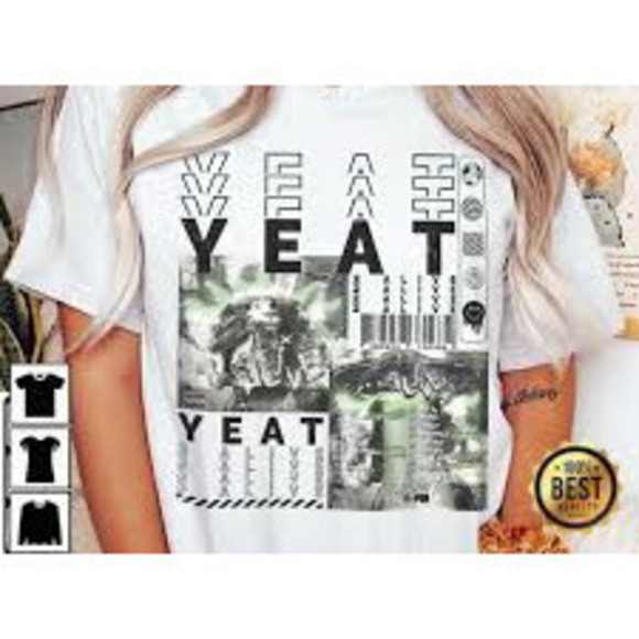 Tops - Bootleg Yeat Album 2 Alive Graphic White Tee